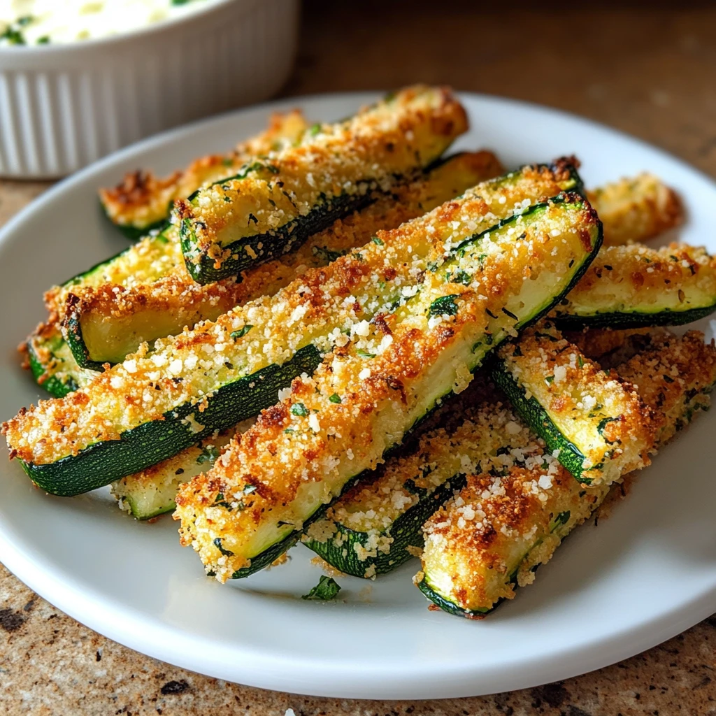 Air Fryer Zucchini Fries Parmesan 4 Servings Easy Delicious