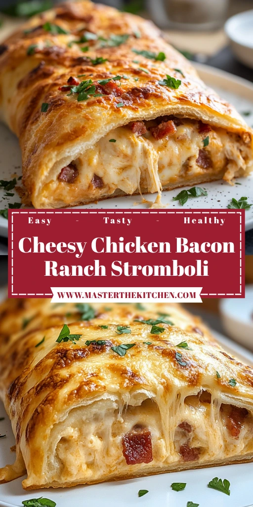 Cheesy Chicken Bacon Ranch Stromboli 30 Minutes Perfect Delicious