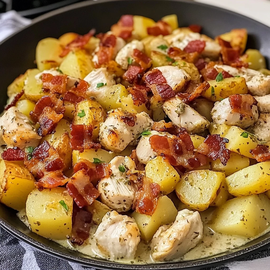 Chicken Bacon Ranch Potato Skillet 30 Minutes Amazing