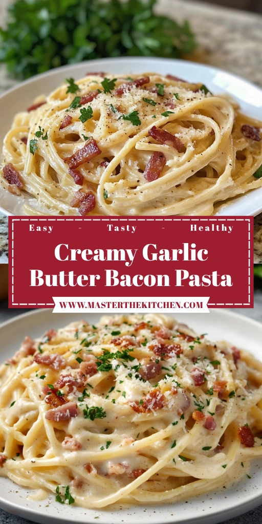 Creamy Garlic Butter Bacon Pasta 4 Ingredients Ultimate Delicious