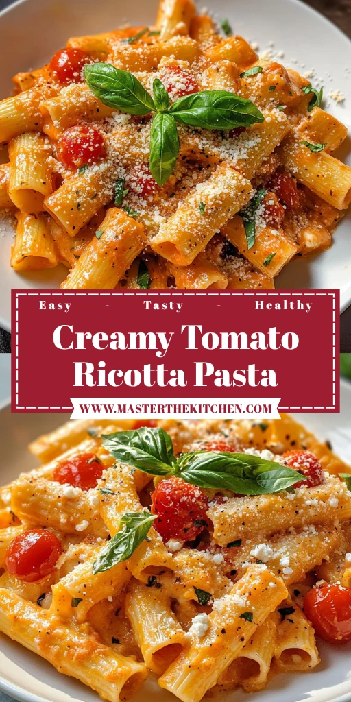 Creamy Tomato Ricotta Pasta 4 Servings Perfectly Delicious
