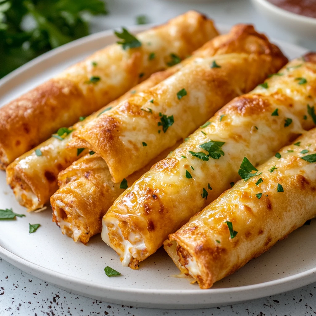 Crispy Garlic Parmesan Chicken Taquitos 15 Minutes Awesome Delicious