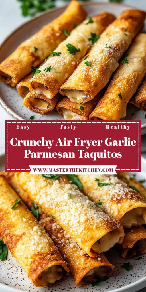 Crunchy Air Fryer Garlic Parmesan Taquitos 8 Ingredients Easy Delicious
