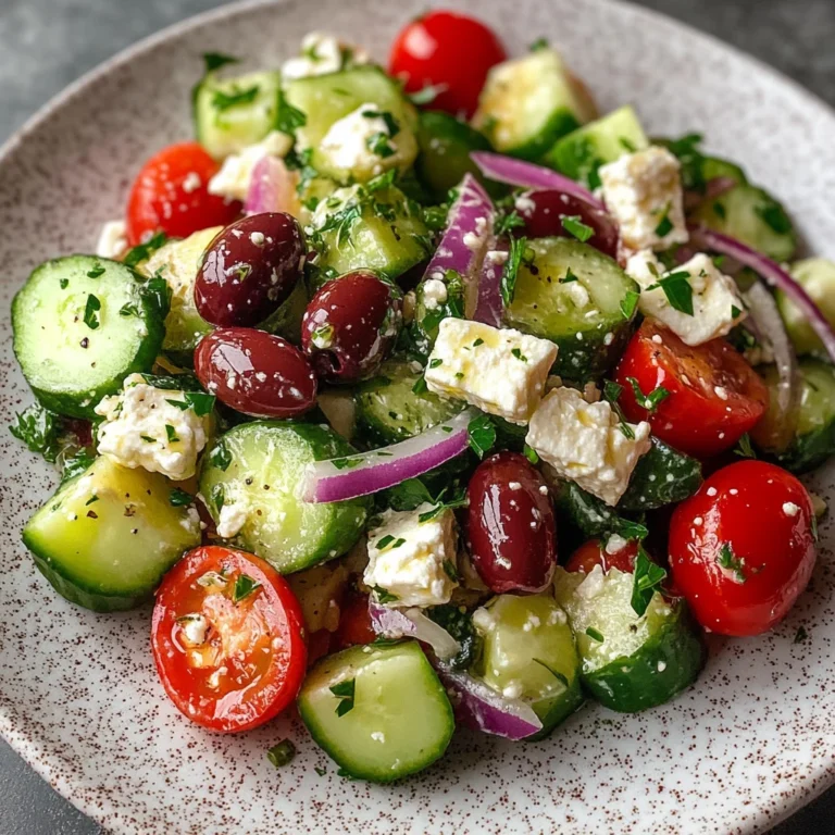 Cucumber Feta Salad with Lemon Greek Vinaigrette 7 Ingredients Perfect Delicious