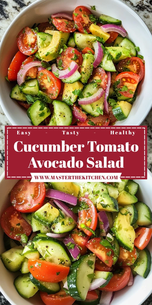 Cucumber Tomato Avocado Salad 5 Steps Easy Delicious
