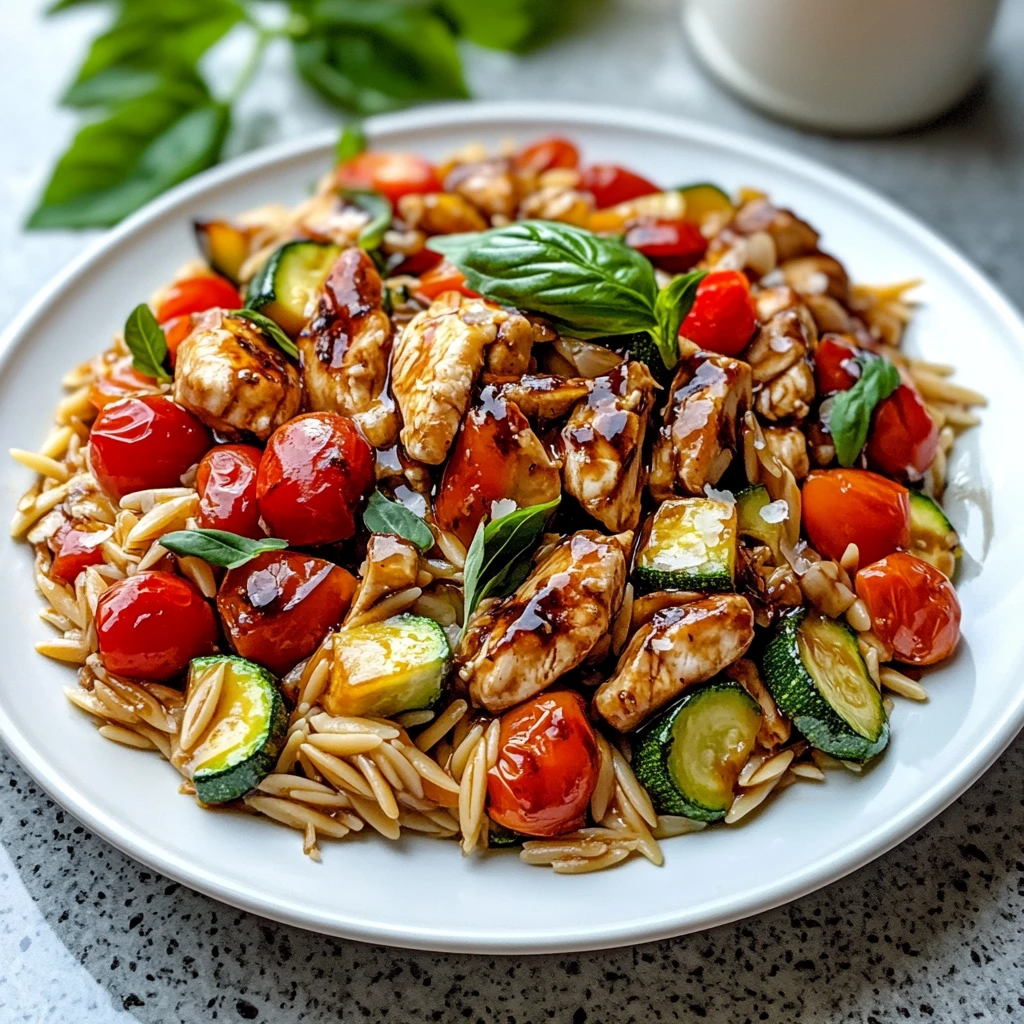 Easy Balsamic Chicken Veggie Orzo 30 Minutes Perfect Delicious