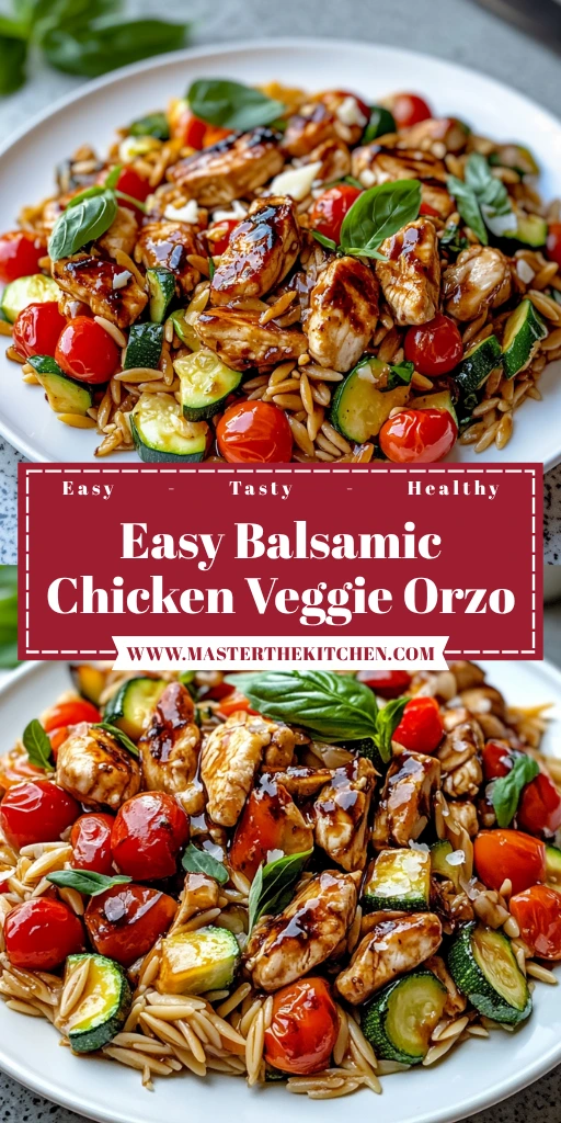 Easy Balsamic Chicken Veggie Orzo 30 Minutes Perfect Delicious
