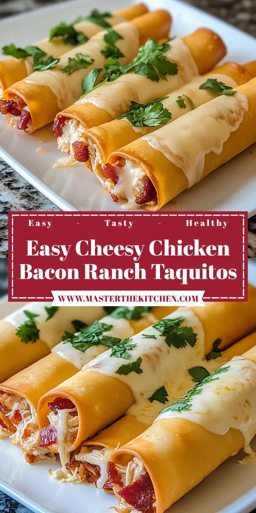 Easy Cheesy Chicken Bacon Ranch Taquitos 15 Minutes Perfect Delicious