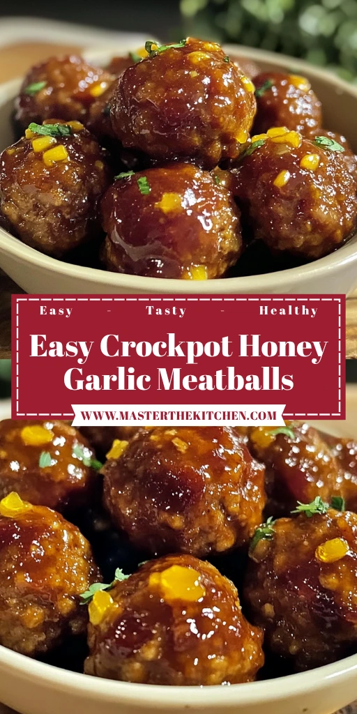 Easy Crockpot Honey Garlic Meatballs 4 Servings Amazing