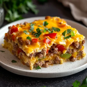 Easy Loaded Sausage Breakfast Casserole 4 Servings Awesome Delicious