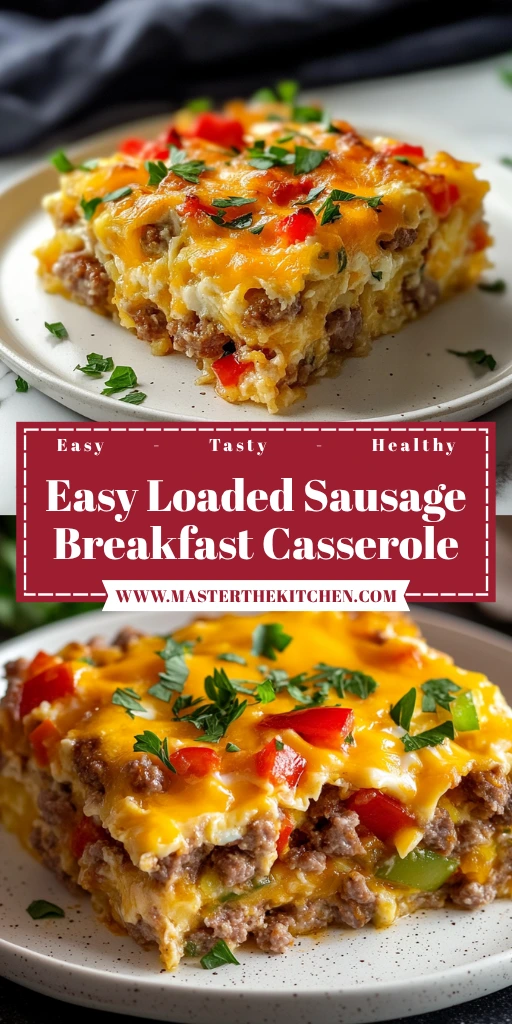 Easy Loaded Sausage Breakfast Casserole 4 Servings Awesome Delicious