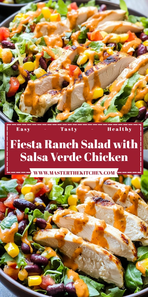 Fiesta Ranch Salad with Salsa Verde Chicken - 30 Minutes Amazing