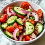 Fresh Tangy Marinated Cucumber Onion and Tomato Salad Salad 4 Servings Easy Delicious