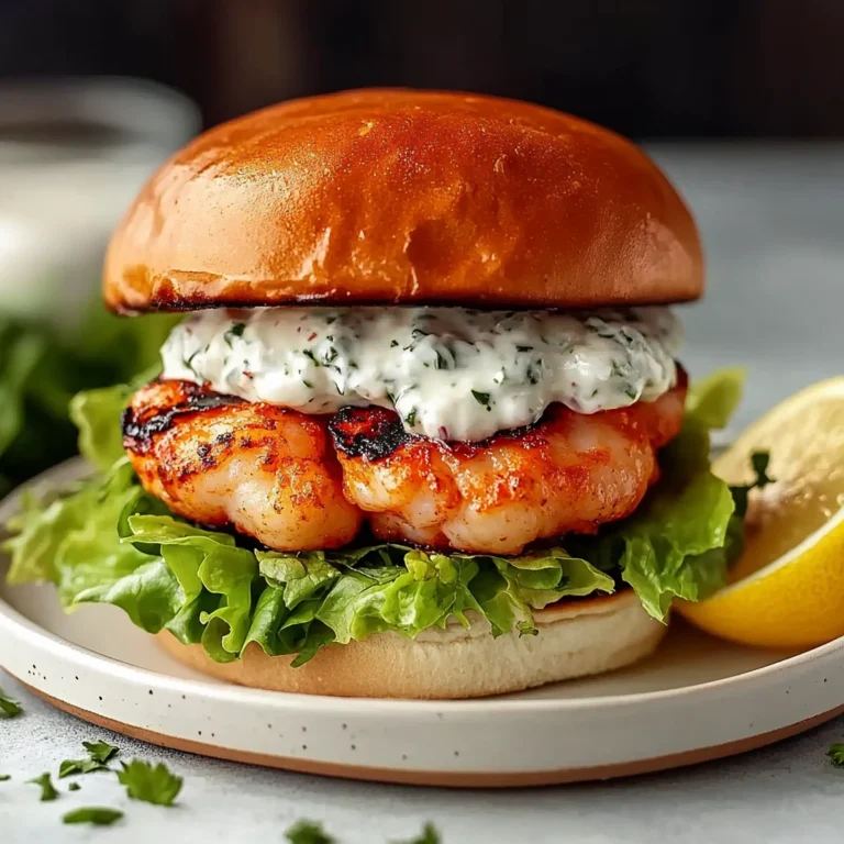 Homemade Grilled Shrimp Burger 4 Servings Easy Delicious