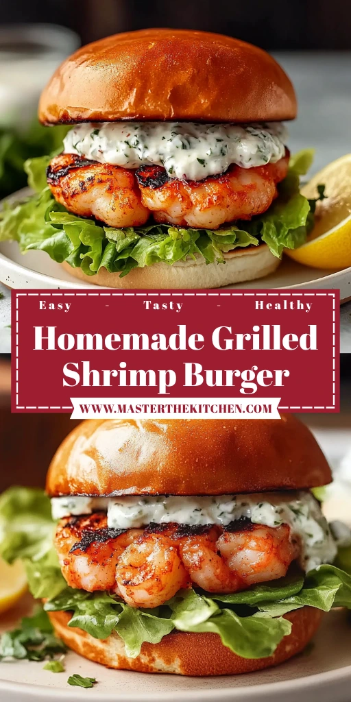 Homemade Grilled Shrimp Burger 4 Servings Easy Delicious