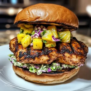 Jerk Chicken Sandwich with Grilled Pineapple - 4 Servings Supreme Delicious