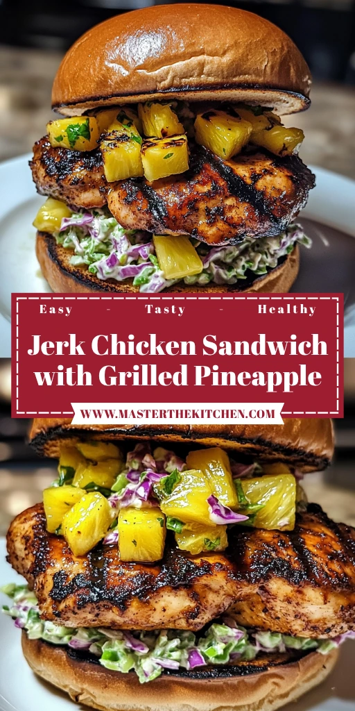 Jerk Chicken Sandwich with Grilled Pineapple - 4 Servings Supreme Delicious