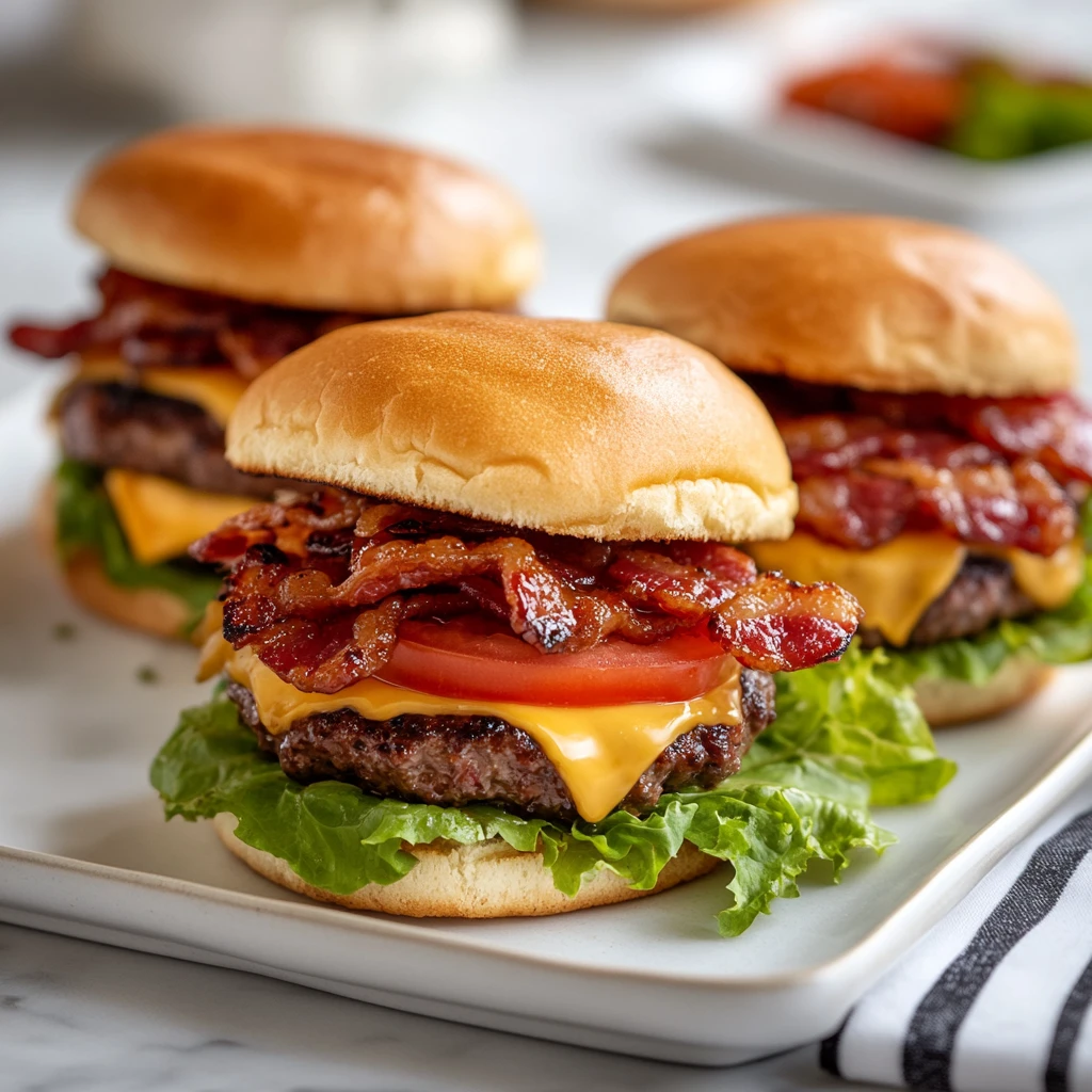 Loaded Bacon Cheeseburger Sliders 12 Servings Ultimate Delicious