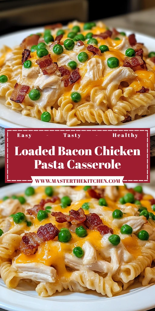 Easy 30-Minute Loaded Bacon Chicken Pasta Casserole