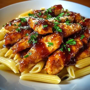 Sticky Sweet Honey Smoky BBQ Chicken Pasta 30 Minutes Easy Delicious