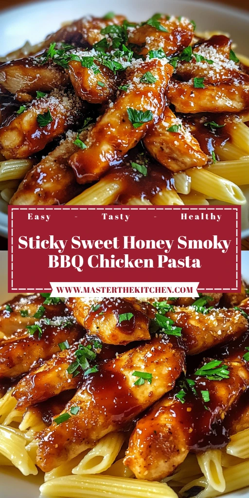 Sticky Sweet Honey Smoky BBQ Chicken Pasta 30 Minutes Easy Delicious