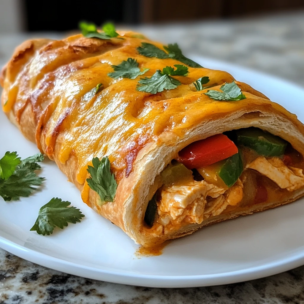 Easy 30-Minute Cheesy Chicken Fajita Stromboli Recipe