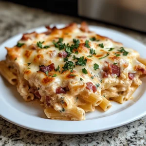 Easy 30-Minute Creamy Chicken Bacon Pasta Bake Recipe
