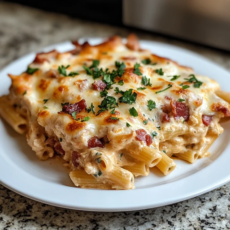 Easy 30-Minute Creamy Chicken Bacon Pasta Bake Recipe