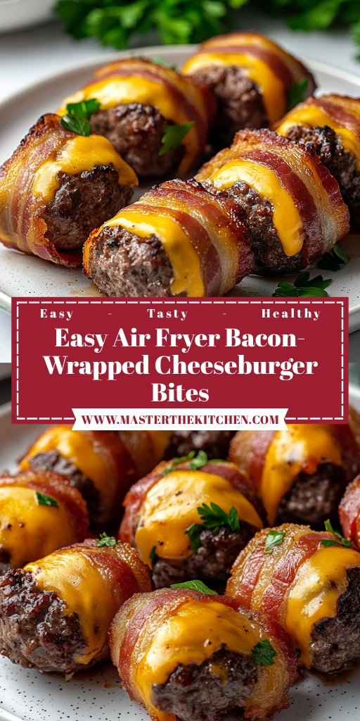 Easy Air Fryer Bacon-Wrapped Cheeseburger Bites 10 Minutes Amazing