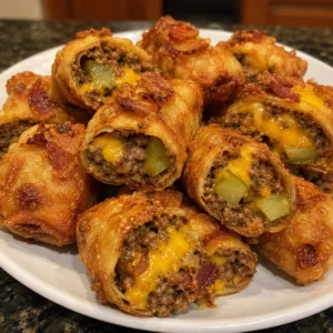 Crispy High-Protein Bacon Cheeseburger Egg Roll Bites