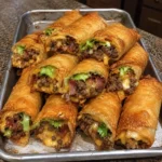 Crispy High-Protein Bacon Cheeseburger Spring Rolls 4 Servings Easy Delicious
