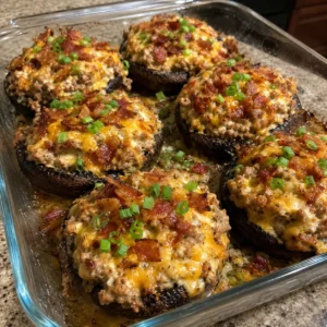 Crispy High-Protein Bacon Cheeseburger Stuffed Mushrooms 30 Minutes Ultimate Delicious