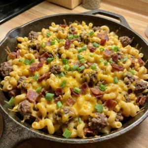 Bacon Cheddar Cheeseburger Macaroni Skillet 30 Minutes Easy Delicious