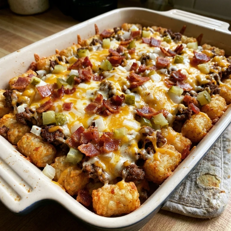 Bacon Cheeseburger Ranch Tater Tot Casserole 30 Minutes Easy Delicious