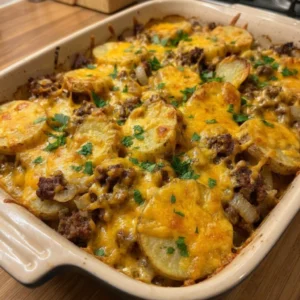 Cheesy Ground Beef & Potato Bake 4 Servings Perfect Delicious