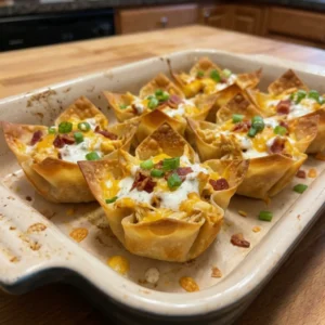 Crispy High-Protein Bacon Ranch Chicken Wonton Cups 30 Minutes Easy Delicious