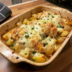 Garlic Cheesy Chicken and Potatoes 30 Minutes Easy Delicious