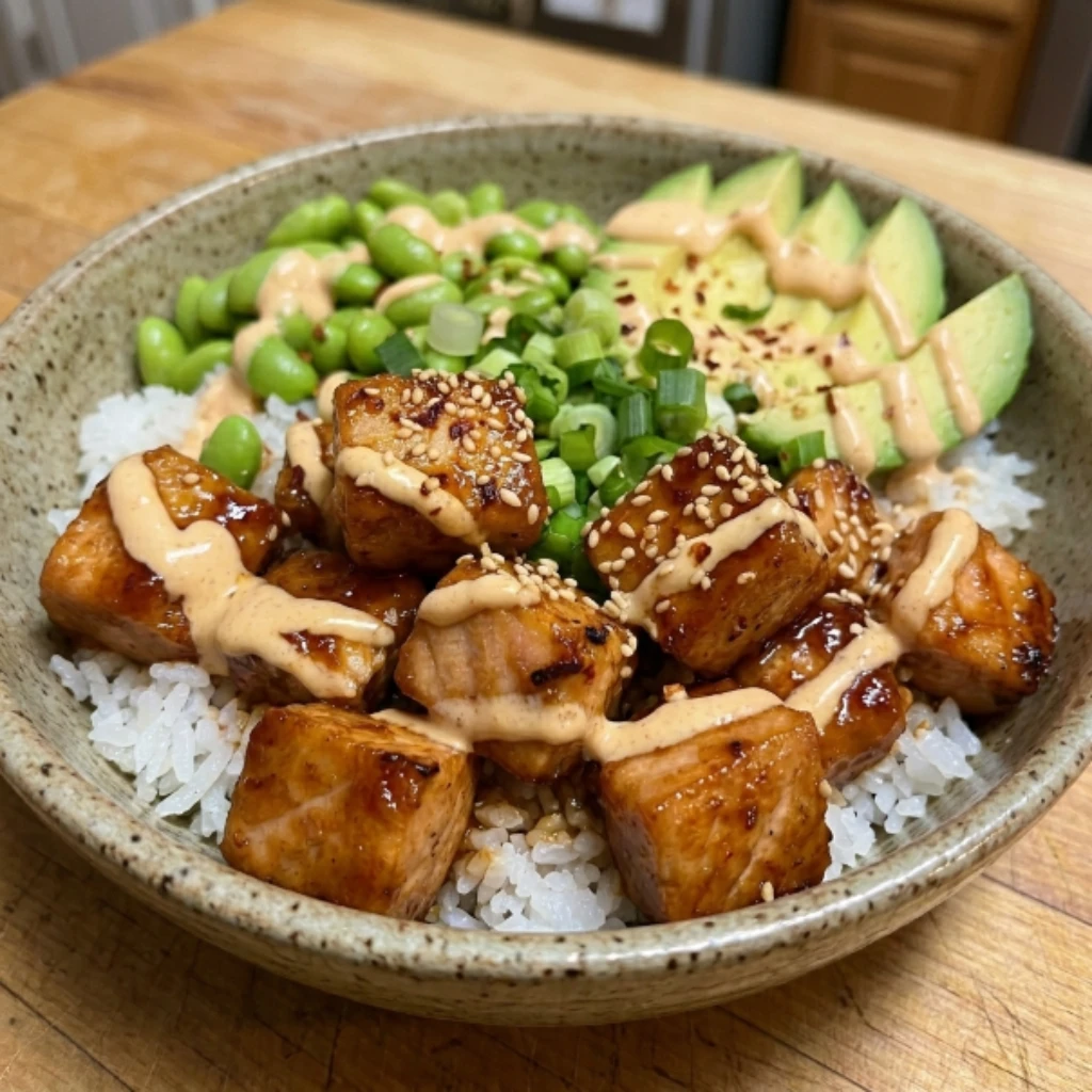 Honey Sriracha Salmon Bowls 4 Servings Easy Delicious