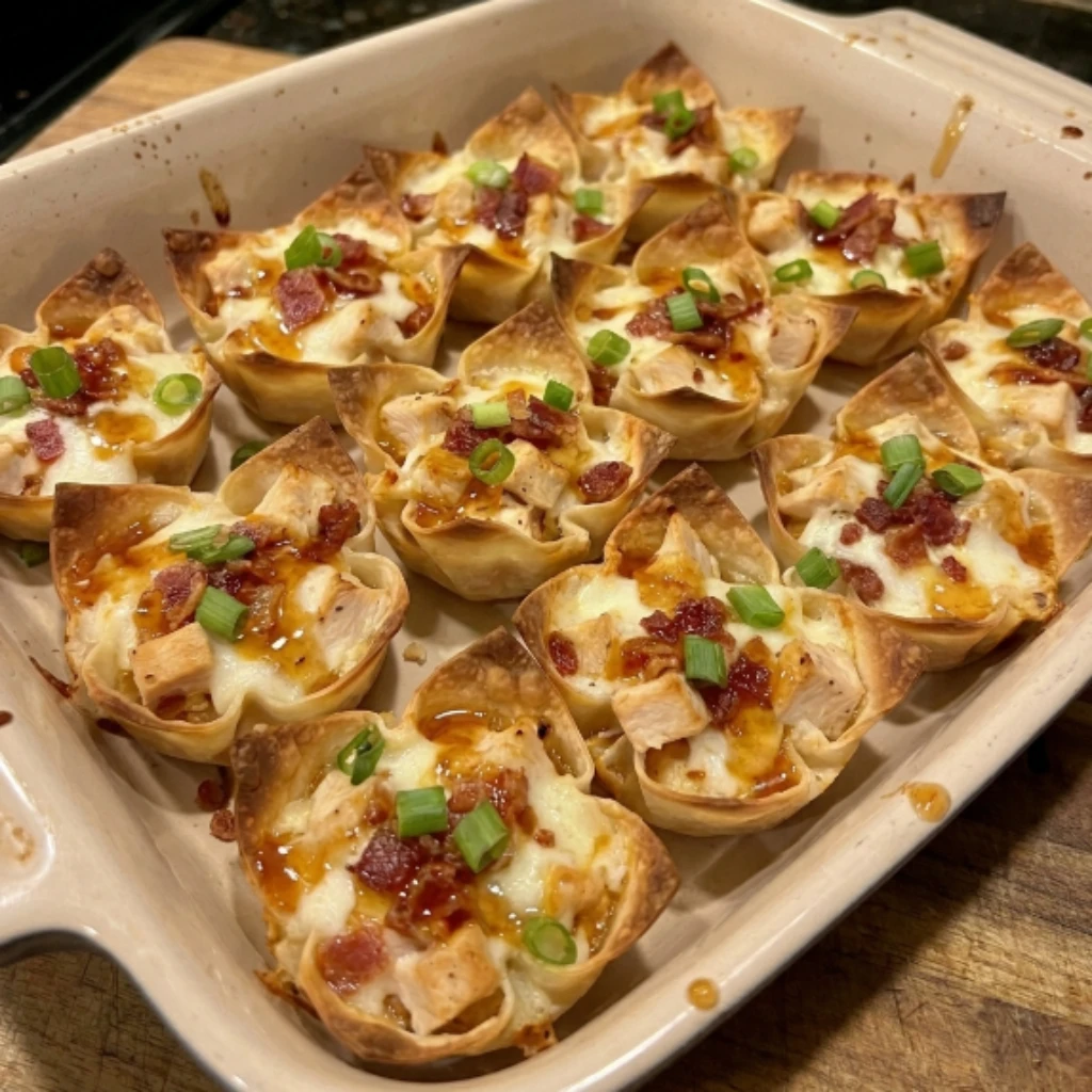 Hot Honey Bacon Chicken Protein Wonton Cups 30 Minutes Easy Delicious