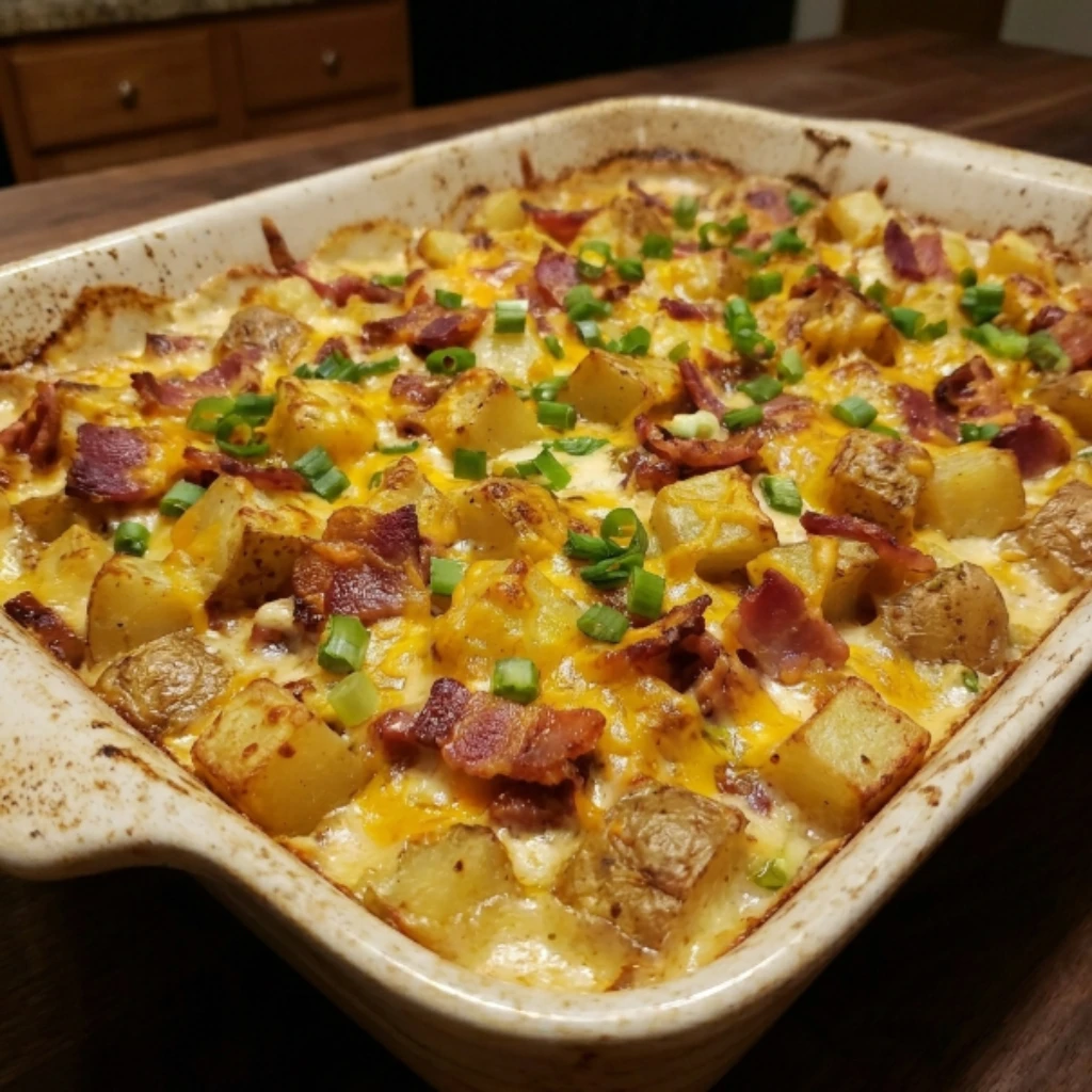 Loaded Bacon Cheddar Potato Casserole 30 Minutes Easy Delicious