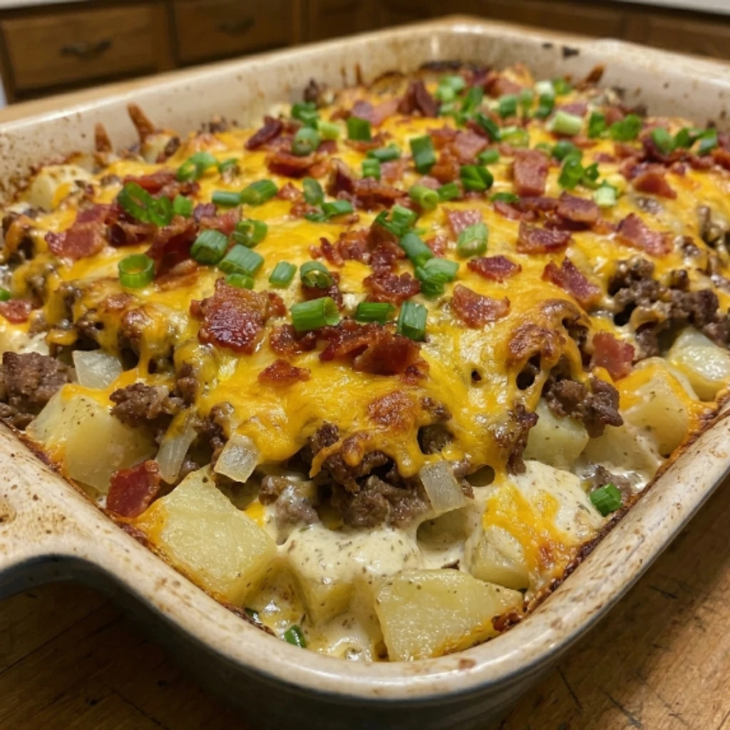 Loaded Bacon Ranch Beef & Potato Bake 30 Minutes Ultimate Delicious