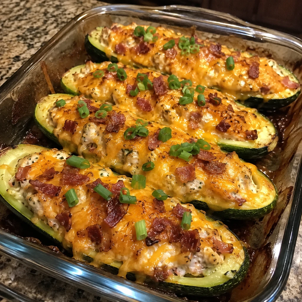Loaded Bacon Ranch Stuffed Zucchini Boats 30 Minutes Awesome Delicious