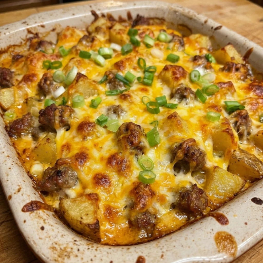 Loaded Cheddar Sausage & Crispy Potato Casserole 4 Servings Ultimate Delicious