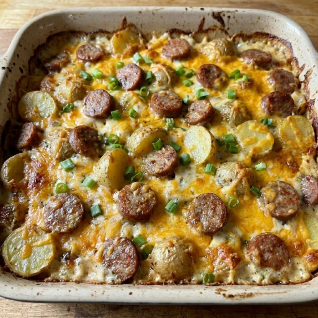 Loaded Cheddar Sausage & Ranch Potato Bake 30 Minutes Easy Delicious