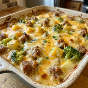 Loaded Cheesy Sausage, Potato & Broccoli Casserole 30 Minutes Ultimate Delicious