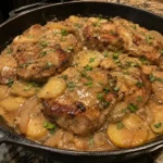 Old-Fashioned Pork Chop Potato Gravy Pan 4 Servings Easy Delicious