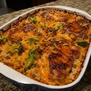 Smokey Cheddar BBQ Pork Chop Casserole 30 Minutes Easy Delicious