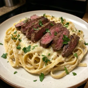 Steak Parmesan Alfredo 4 Ingredients Easy Delicious