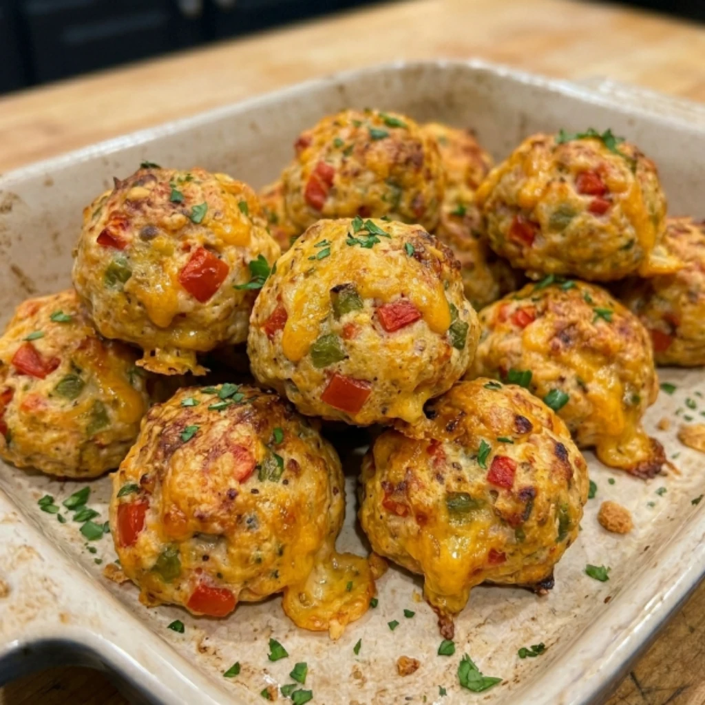 Tomato Chile Cream Cheese Sausage Balls 20 Minutes Easy Delicious