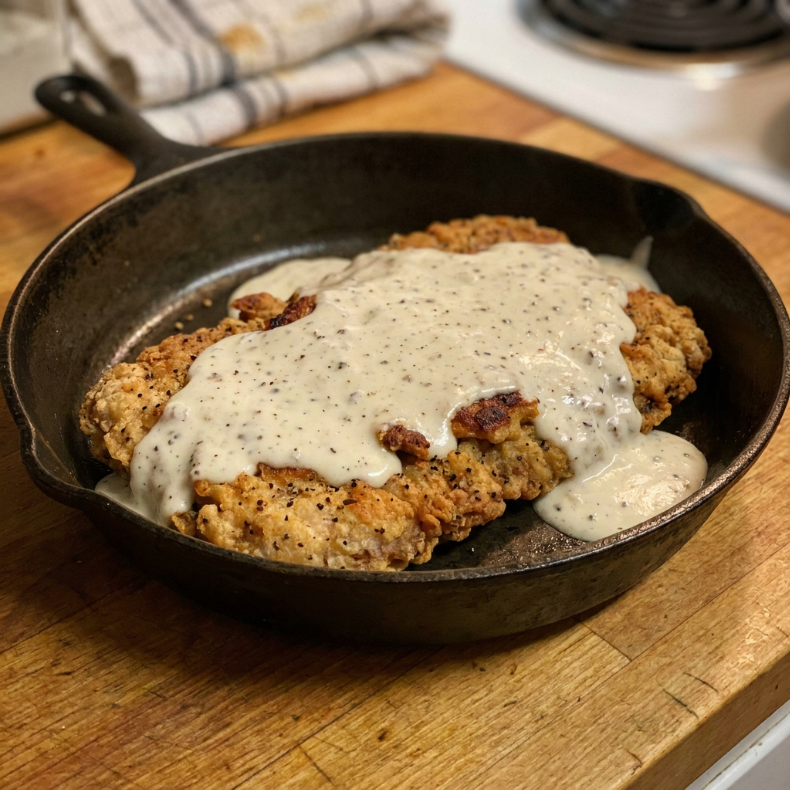 Country Fried Steak with Homemade Pepper Gravy 4 Servings Ultimate Delicious